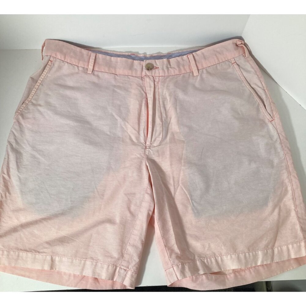 Mens Peter Millar Shorts Cotton Nylon Peach Blue 34 Fade Flat Front